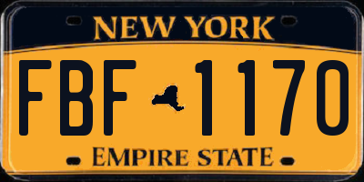 NY license plate FBF1170