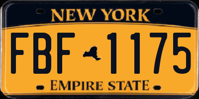 NY license plate FBF1175