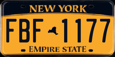 NY license plate FBF1177