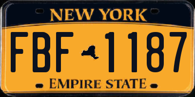 NY license plate FBF1187