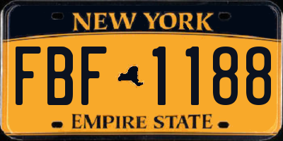 NY license plate FBF1188
