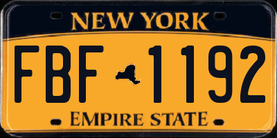 NY license plate FBF1192