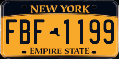 NY license plate FBF1199