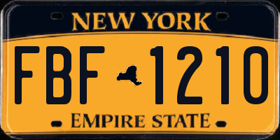 NY license plate FBF1210