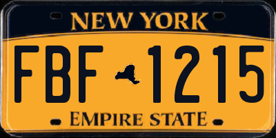 NY license plate FBF1215
