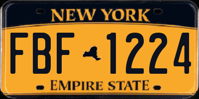 NY license plate FBF1224