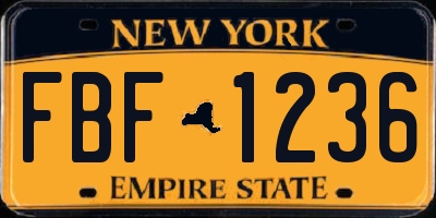 NY license plate FBF1236