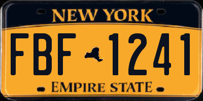 NY license plate FBF1241