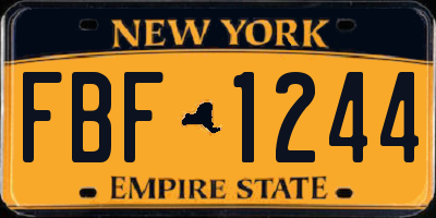 NY license plate FBF1244