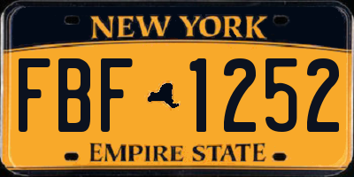 NY license plate FBF1252
