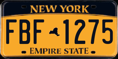 NY license plate FBF1275