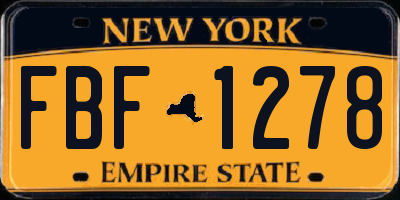 NY license plate FBF1278