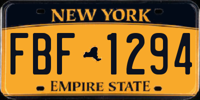 NY license plate FBF1294