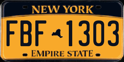 NY license plate FBF1303