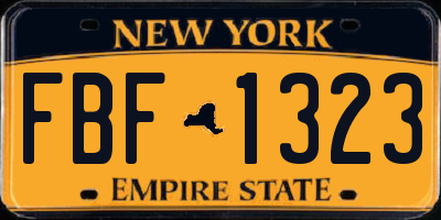 NY license plate FBF1323