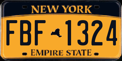 NY license plate FBF1324