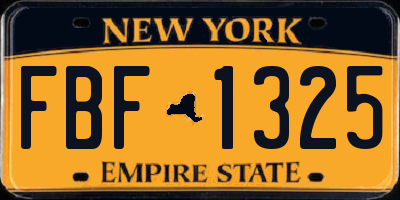 NY license plate FBF1325