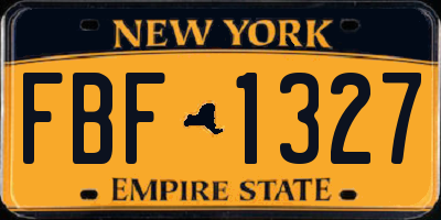 NY license plate FBF1327