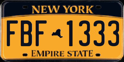 NY license plate FBF1333