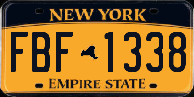 NY license plate FBF1338