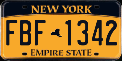 NY license plate FBF1342