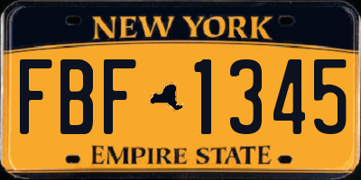 NY license plate FBF1345
