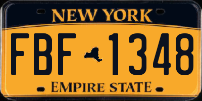 NY license plate FBF1348