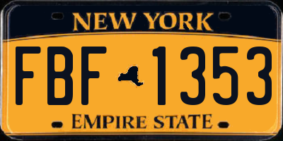 NY license plate FBF1353