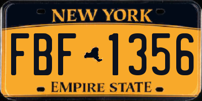 NY license plate FBF1356