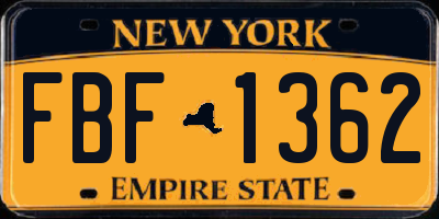 NY license plate FBF1362