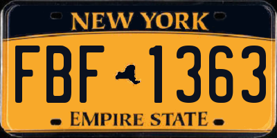 NY license plate FBF1363