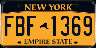 NY license plate FBF1369