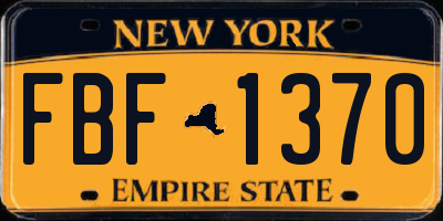 NY license plate FBF1370