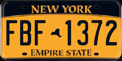 NY license plate FBF1372