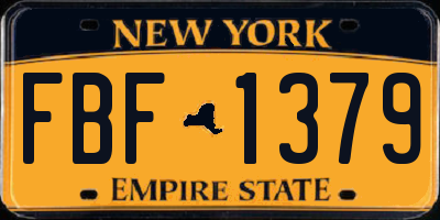 NY license plate FBF1379