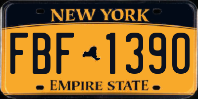 NY license plate FBF1390
