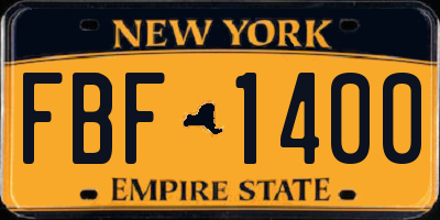 NY license plate FBF1400
