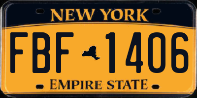 NY license plate FBF1406