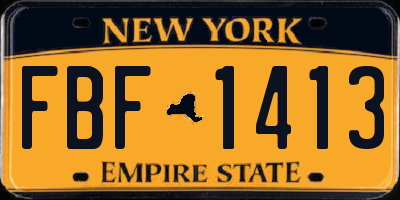 NY license plate FBF1413