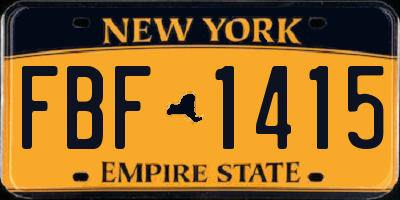 NY license plate FBF1415