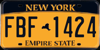 NY license plate FBF1424