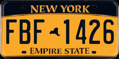 NY license plate FBF1426