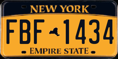 NY license plate FBF1434