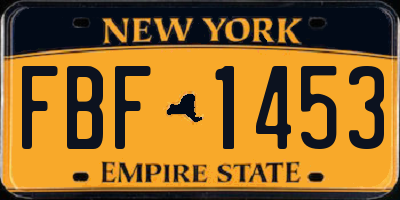 NY license plate FBF1453