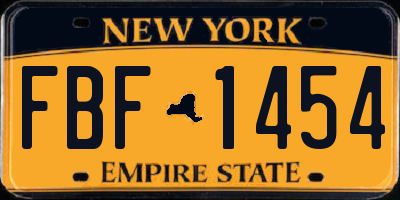 NY license plate FBF1454