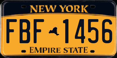NY license plate FBF1456