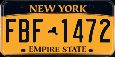 NY license plate FBF1472
