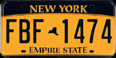 NY license plate FBF1474