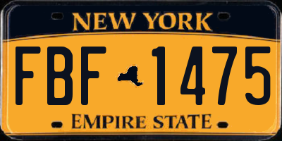 NY license plate FBF1475