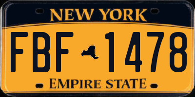 NY license plate FBF1478